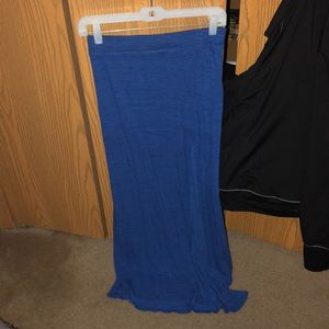 Royal blue skirt with a slit